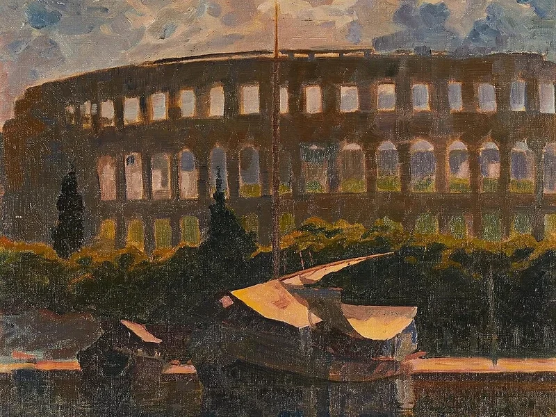 1858-Konrad Supanchich - L'anfiteatro romano di Pola